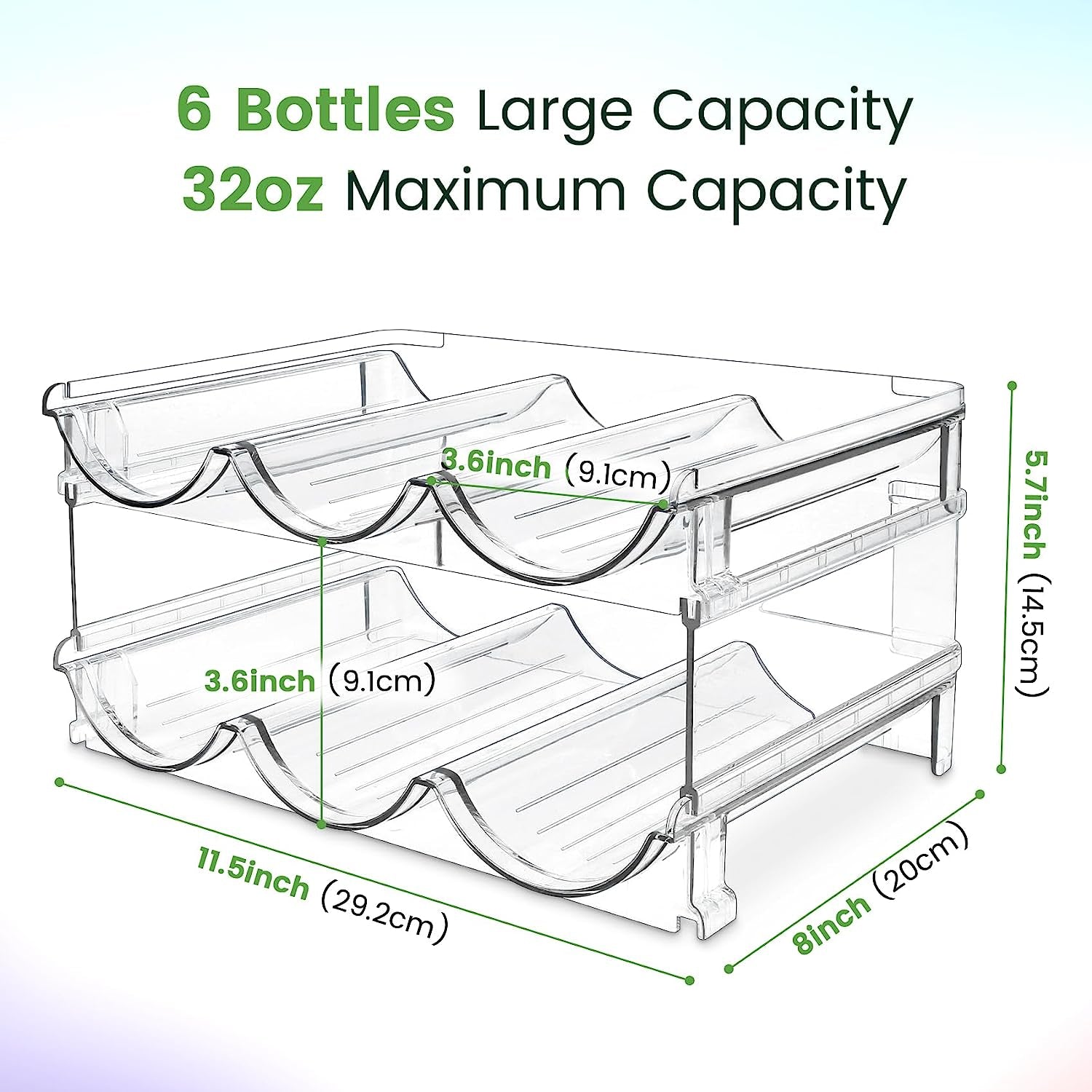 Spospo Water Bottle Organizer Set - Stackable Storage Racks for Cabinets, Fridges, and Pantries - 2-Pack Tumbler Holders