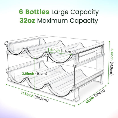 Spospo Water Bottle Organizer Set - Stackable Storage Racks for Cabinets, Fridges, and Pantries - 2-Pack Tumbler Holders