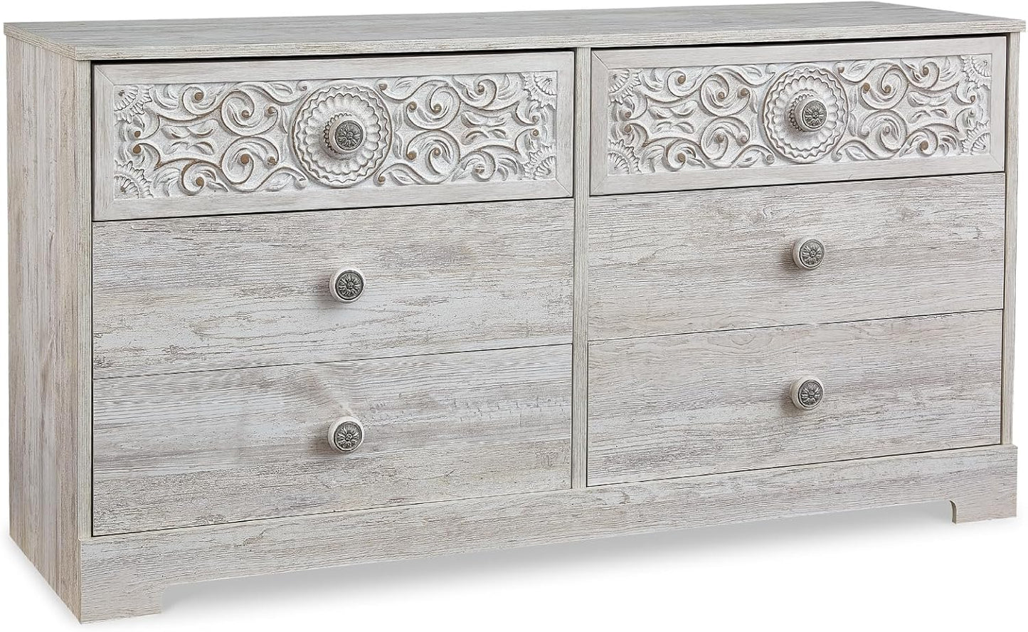 Paxberry Boho Dresser by Signature Design by Ashley in Whitewash Finish