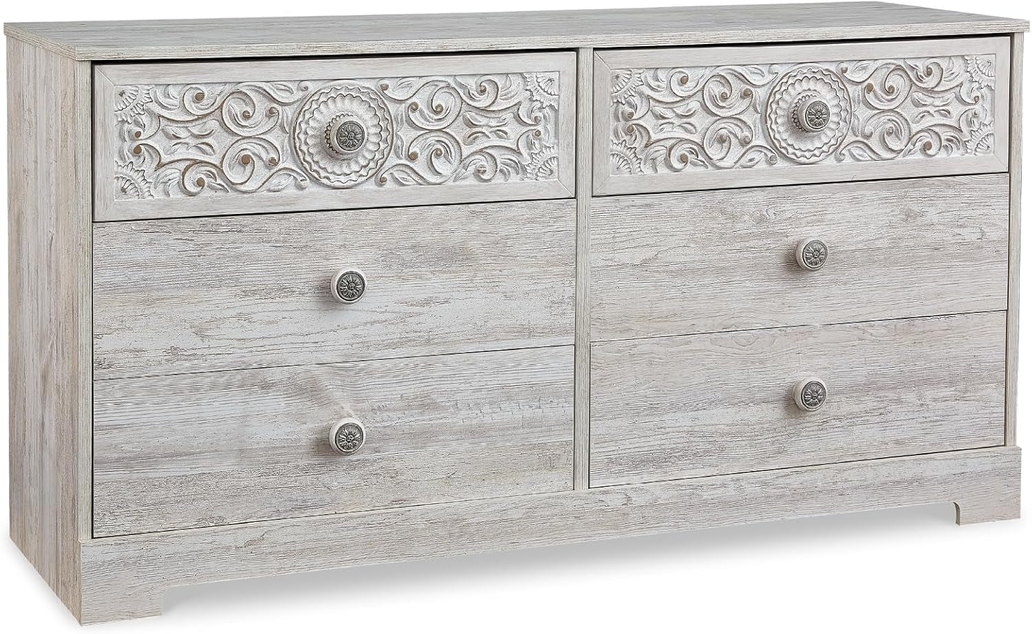 Paxberry Boho Dresser by Signature Design by Ashley in Whitewash Finish