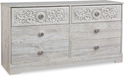 Paxberry Boho Dresser by Signature Design by Ashley in Whitewash Finish